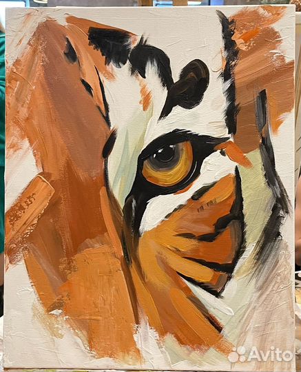 Картина в интерьер тигр