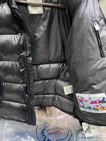 Пуховик moncler глянцевый с nfc пух