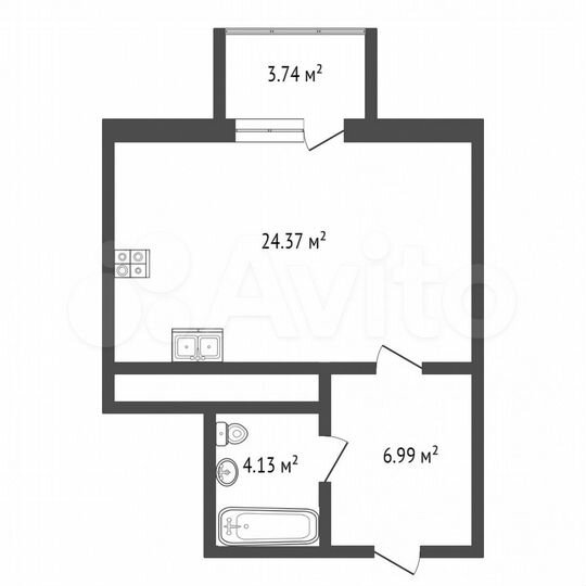 Квартира-студия, 35,2 м², 2/20 эт.
