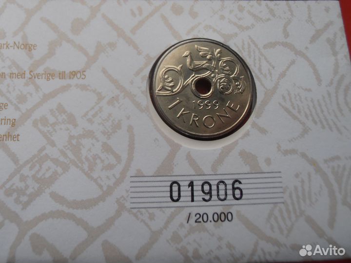 Норвегия Конверт с монетой