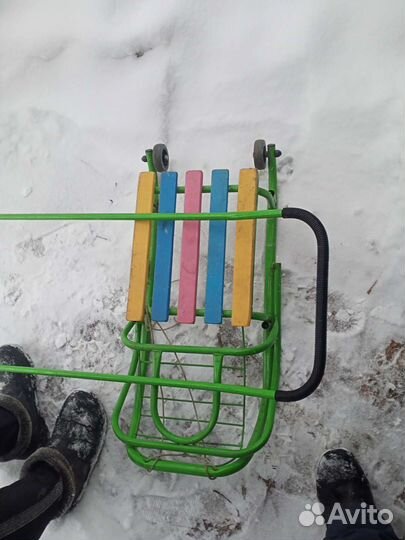 Детские санки с колесами бу