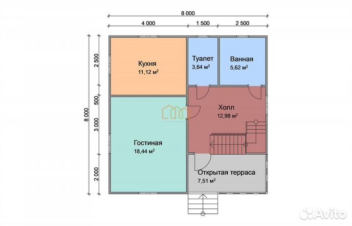 Каркасный дом 8х8
