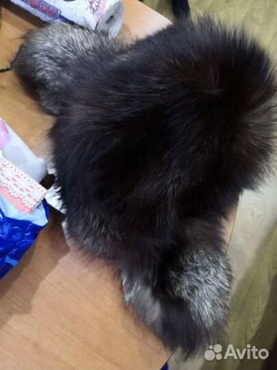 Шапка ушанка чернобурка