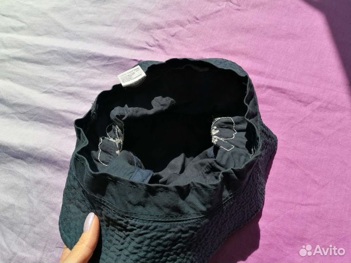 Панама летняя синяя с цветами хлопок панамка