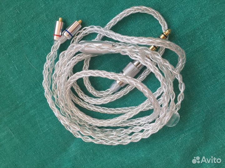 Кабель новый серебро джек 4.4 mmcx (например shure