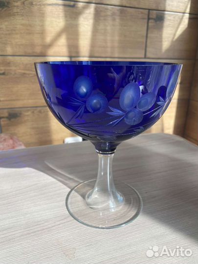 Ваза Кобольтовое стекло СССР