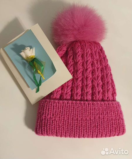 Шикарная новая шапка с песцом ручная работа