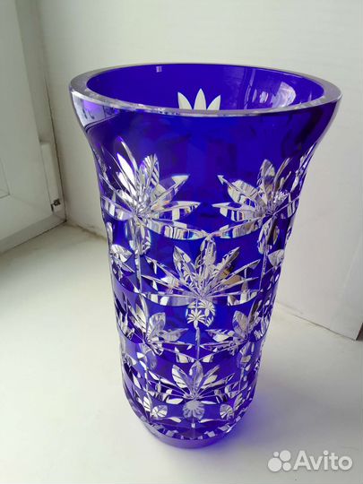 Ваза Синий Хрусталь 1960е Раритет