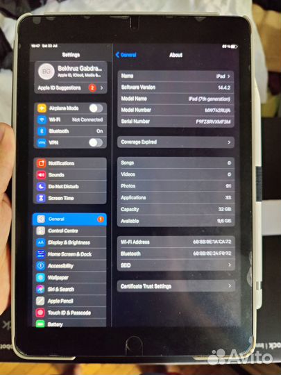 Apple iPad 10.2 2019 32Gb Wi-Fi + Apple Pencil 1