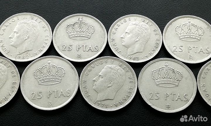 Монеты Испании 25 ptas