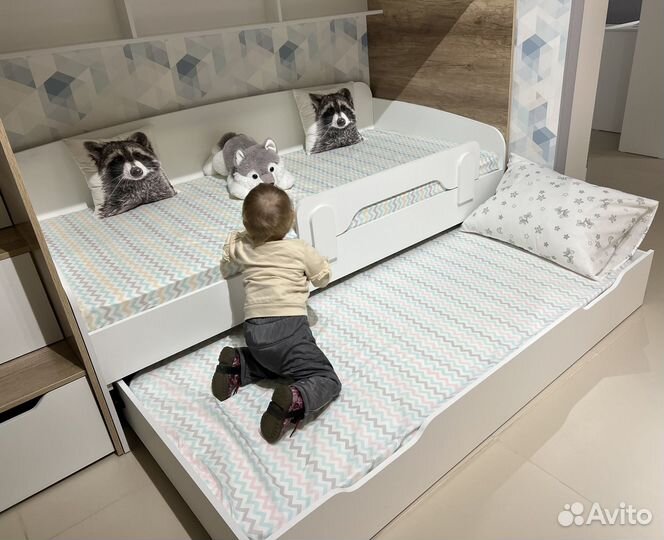 Детская двухъярусная кровать (цвет: белый)