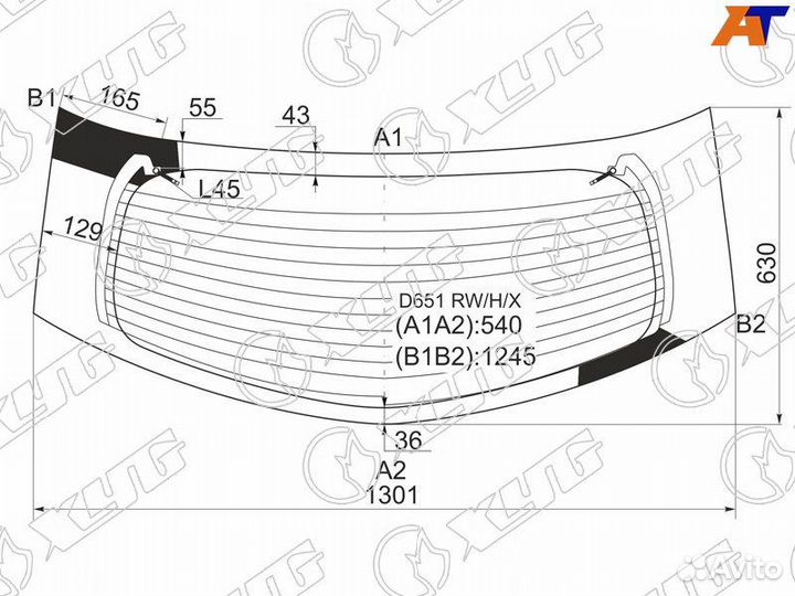 Стекло заднее Mazda Demio DE