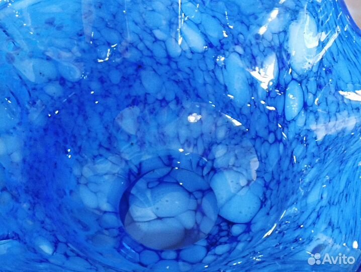 Ваза большая интерьерная. Цветное стекло. СССР