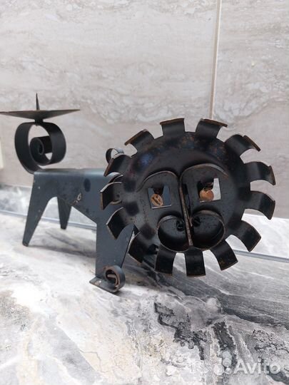 Подсвечник СССР металлический Лев