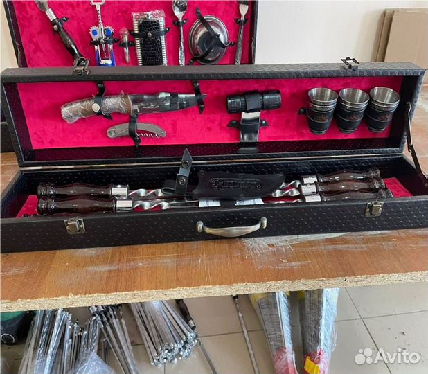 Шашлычный набор №4 в подарочном футляре-кейсе