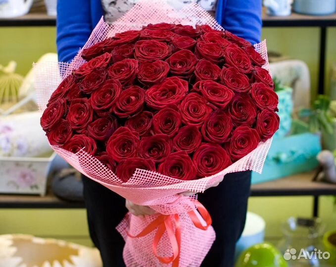 51 роза, 51 белая роза, букет из 51 белой розы