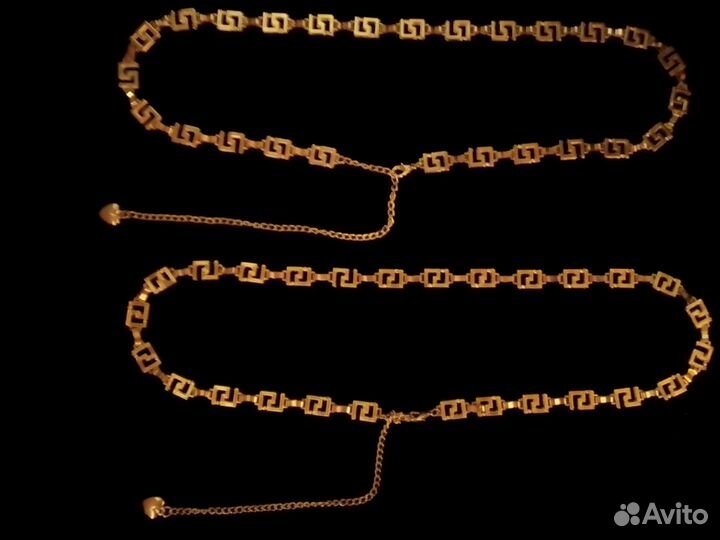 Ремень-цепочка, пояс (цвет желтое 