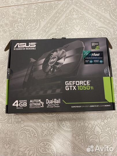 Видеокарта gtx 1050 ti 4gb asus