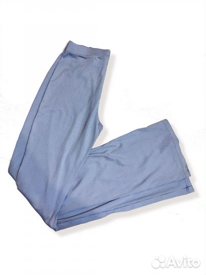 Брюки клеш в рубчик