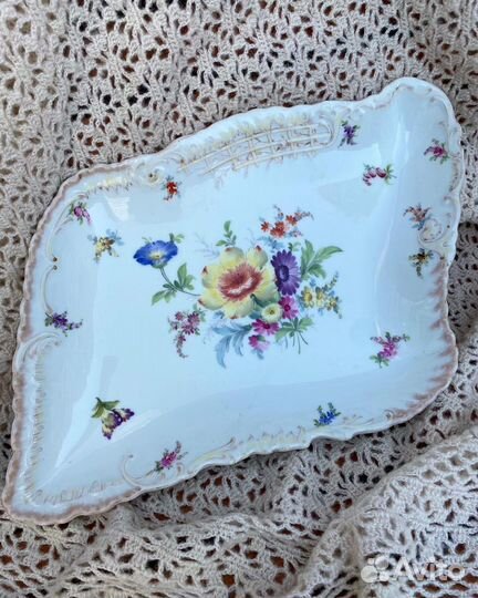 Фарфоровое блюдо Carl Tielsh, Дрезден