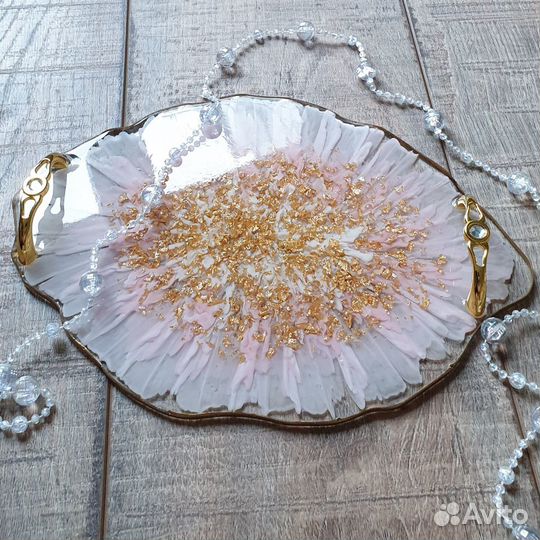 Поднос, ручная работа, эпоксидная смола