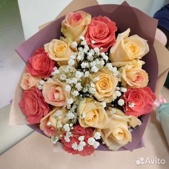 Цветы розы букет