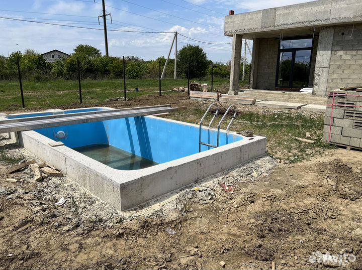 Бассейн из полипропилена со ступенями 3х8