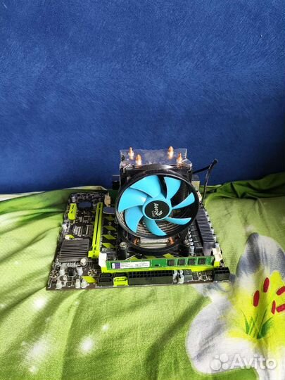 Комплект, мать, проц, куллер, RAM