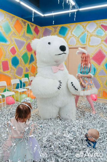 Белый ростовой медведь 2 и 3 метра + шарики