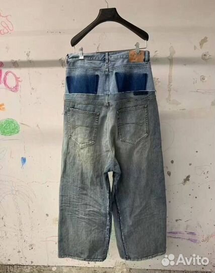 Джинсы balenciaga cut up baggy pants