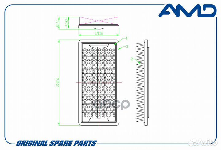 Фильтр воздушный ssangyong (Rexton) (2,7 D)