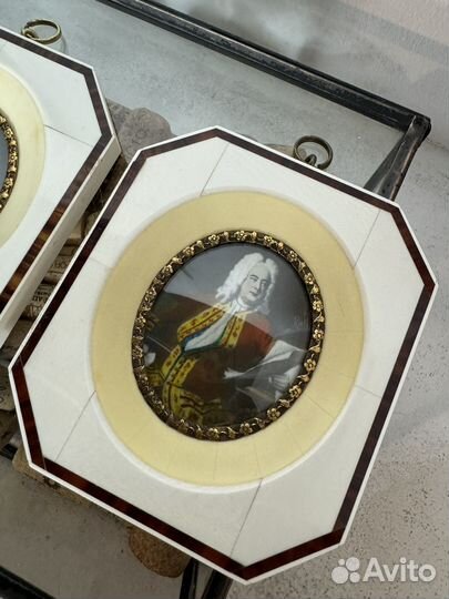 Музыка Картина портрет миниатюра кость живопись