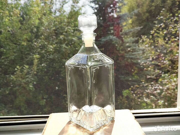 Бутылка стеклянная штоф графин с пробкой