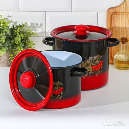 Набор кастрюль 'Рябинка', 2 предмета 3,5 л, 5,5 л