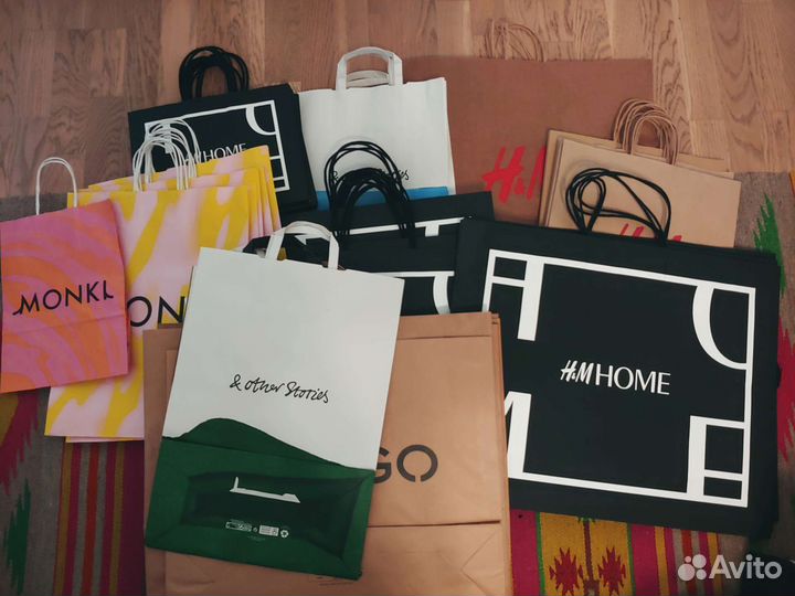 Пакеты бумажные hm home, other storie, Mango 40 шт