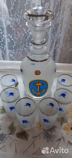 Графин стекляный Bohemia с 6ю рюмками