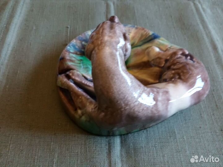 Пепельница собака. Керамика обливная. СССР