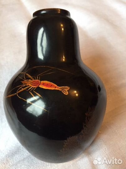 Ваза лаковая деревянная винтаж