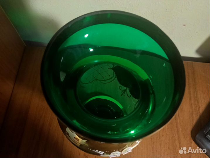 Ваза богемия смальта лепка Чехословакия 32 см