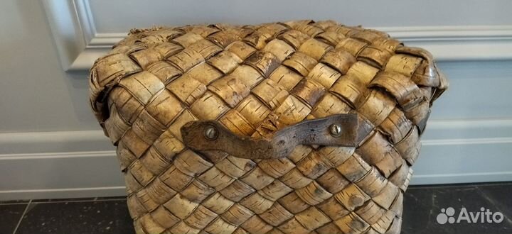 Старинный короб из бересты. 40см