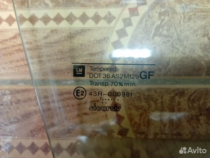 Стекло двери Opel Vectra B пер прав DOT36AS2M129