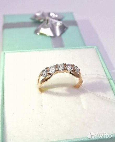 Золотое кольцо из красного золота 585 пробы, встав