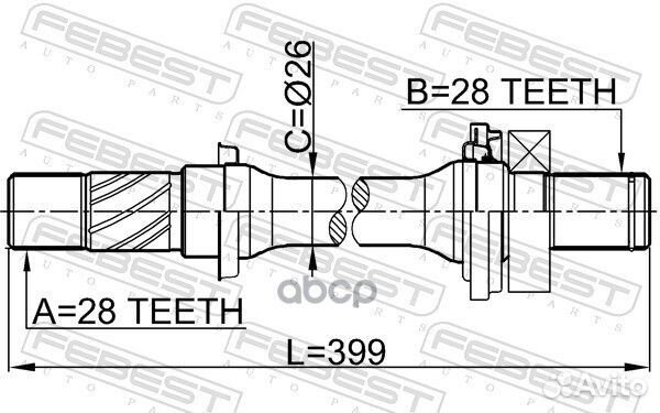 Вал привода mazda 3 BK 2003-2011 0512-6GG 0512