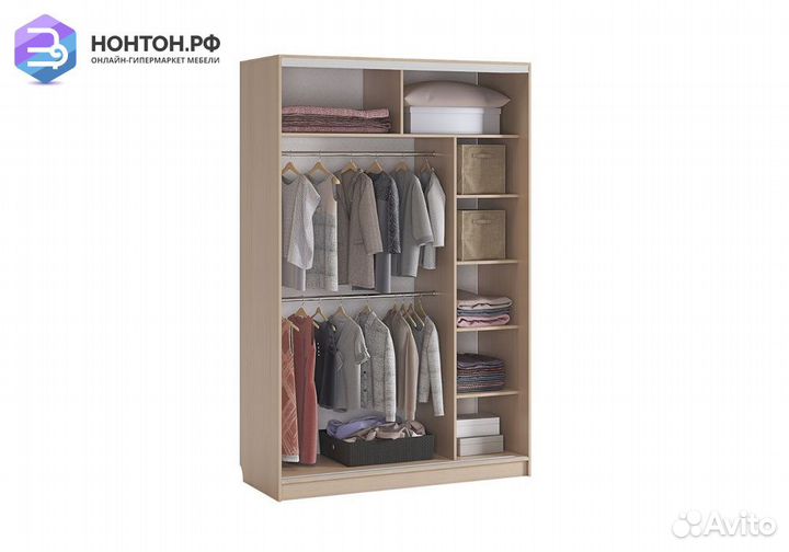 Шкаф-купе Гранд 1-600 волны 2 дуб млечный