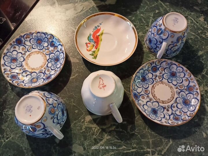 Кофейные пары и блюдца лфз, Дулево СССР