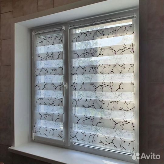 Рулонные шторы день ночь, зебра