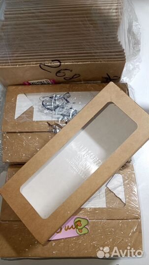 Крафт упаковка коробка с окошком не большая