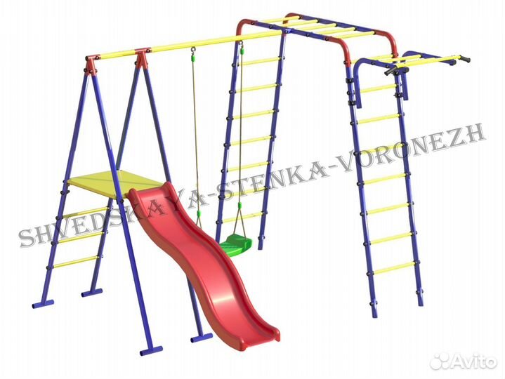 Детская спортивная площадка. Уличная горка. Новая