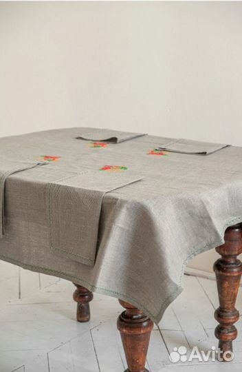 Комплект столовый Фрукты скатерть+4 салфетки, Бело