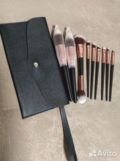 Кисти для макияжа набор 10 шт с чехлом